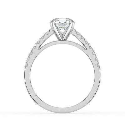 Round Brilliant and Shoulder Set Ring