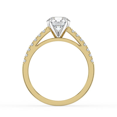 Round Brilliant and Shoulder Set Ring