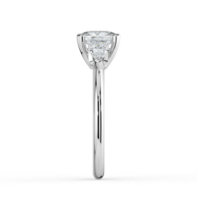 Oval Diamond and Pear Shoulders Ring