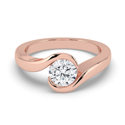 Round Upswept Solitaire Ring