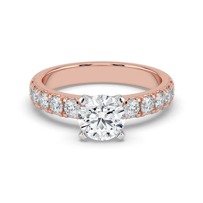 Round Brilliant Side Stone Ring