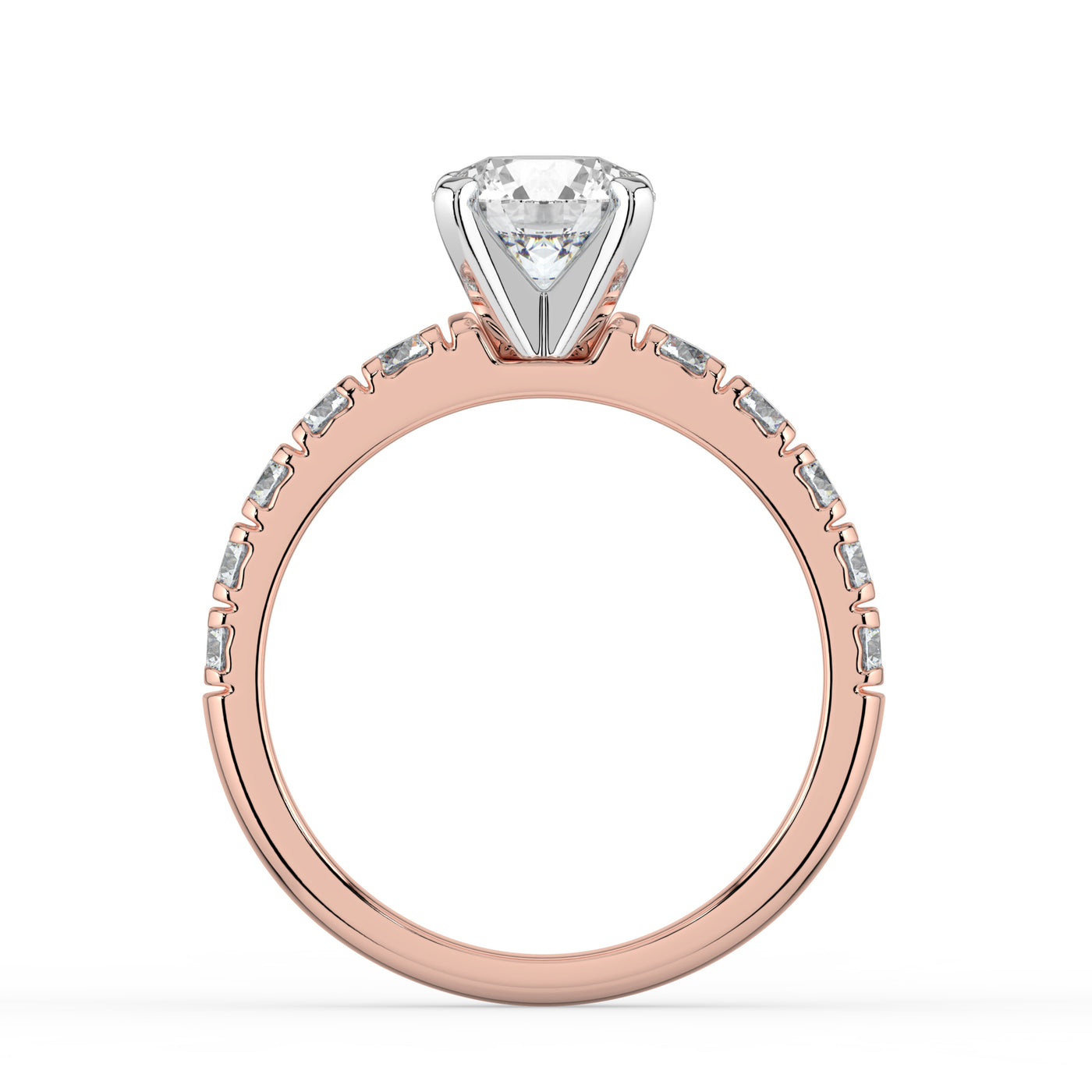 Round Brilliant Side Stone Ring