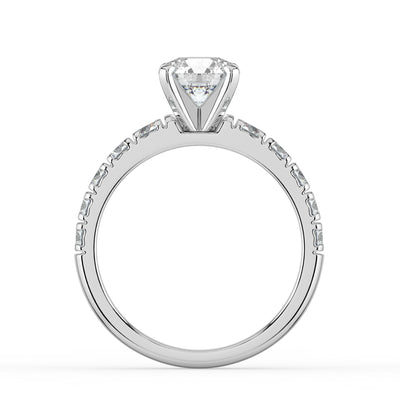 Round Brilliant Side Stone Ring