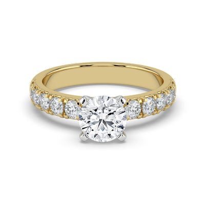 Round Brilliant Side Stone Ring