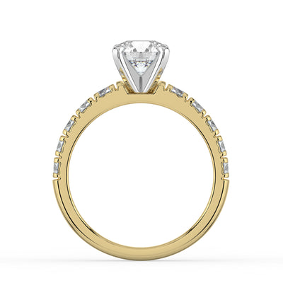 Round Brilliant Side Stone Ring