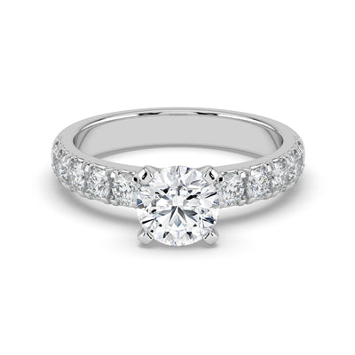 Round Brilliant Side Stone Ring