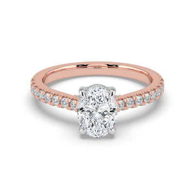 Oval Diamond and Hidden Halo Ring