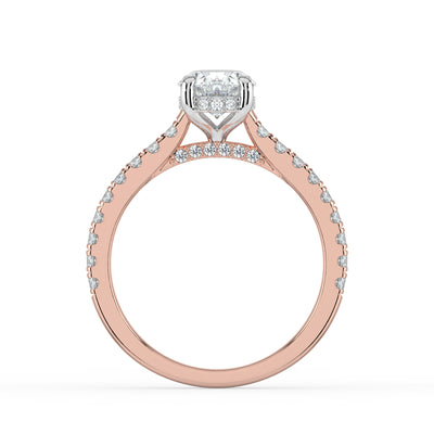 Oval Diamond and Hidden Halo Ring