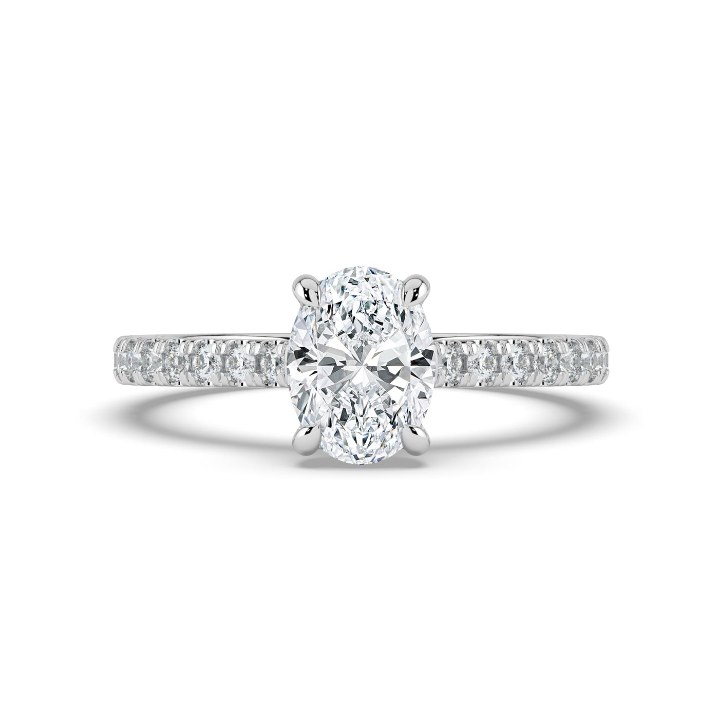 Oval Diamond and Hidden Halo Ring