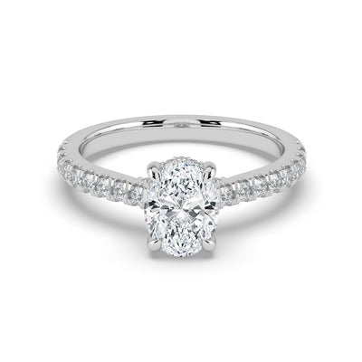 Oval Diamond and Hidden Halo Ring
