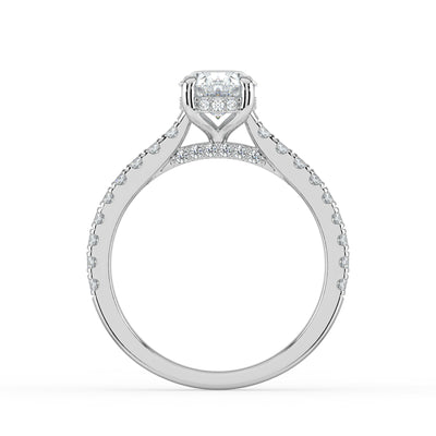 Oval Diamond and Hidden Halo Ring