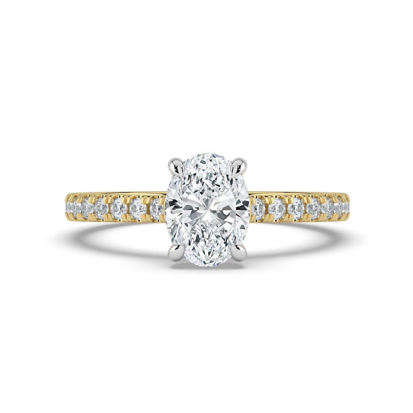 Oval Diamond and Hidden Halo Ring