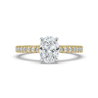 Oval Diamond and Hidden Halo Ring
