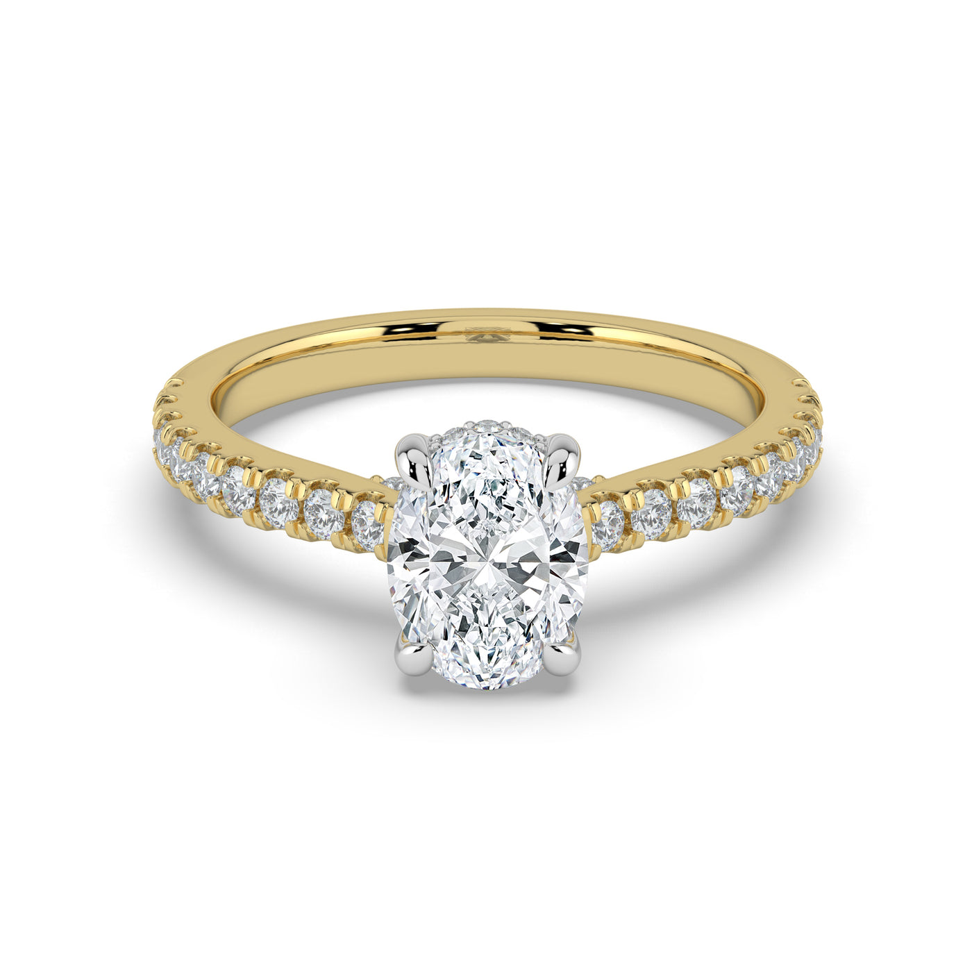 Oval Diamond and Hidden Halo Ring