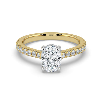 Oval Diamond and Hidden Halo Ring