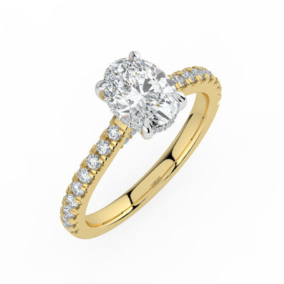 Oval Diamond and Hidden Halo Ring