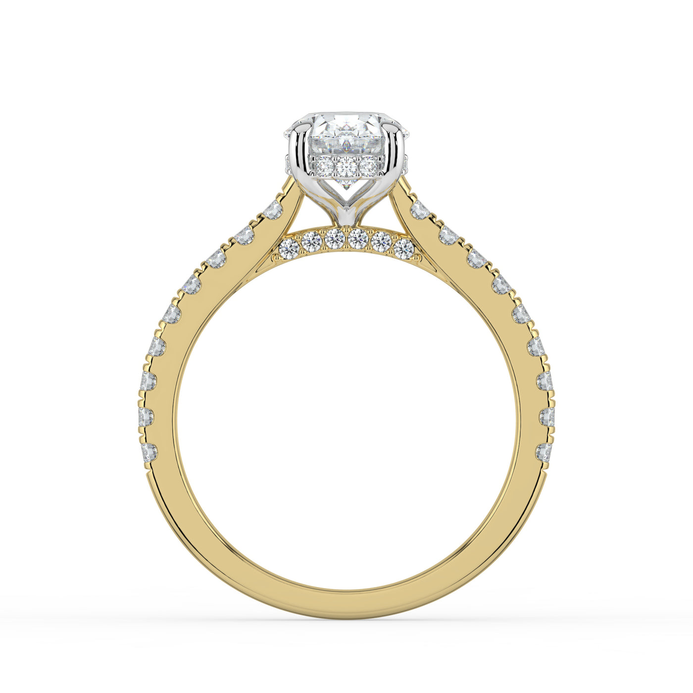 Oval Diamond and Hidden Halo Ring