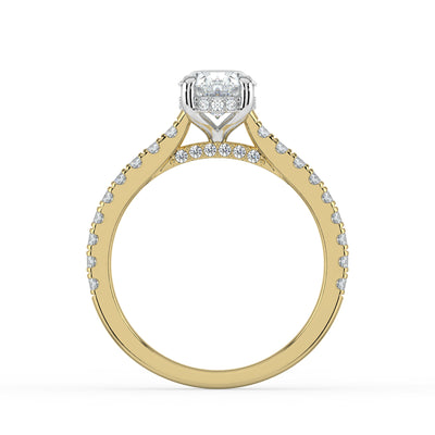 Oval Diamond and Hidden Halo Ring