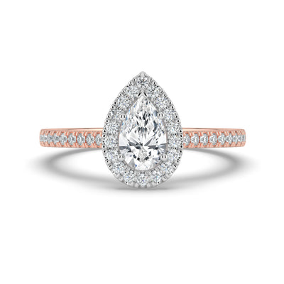 Pear Halo Ring