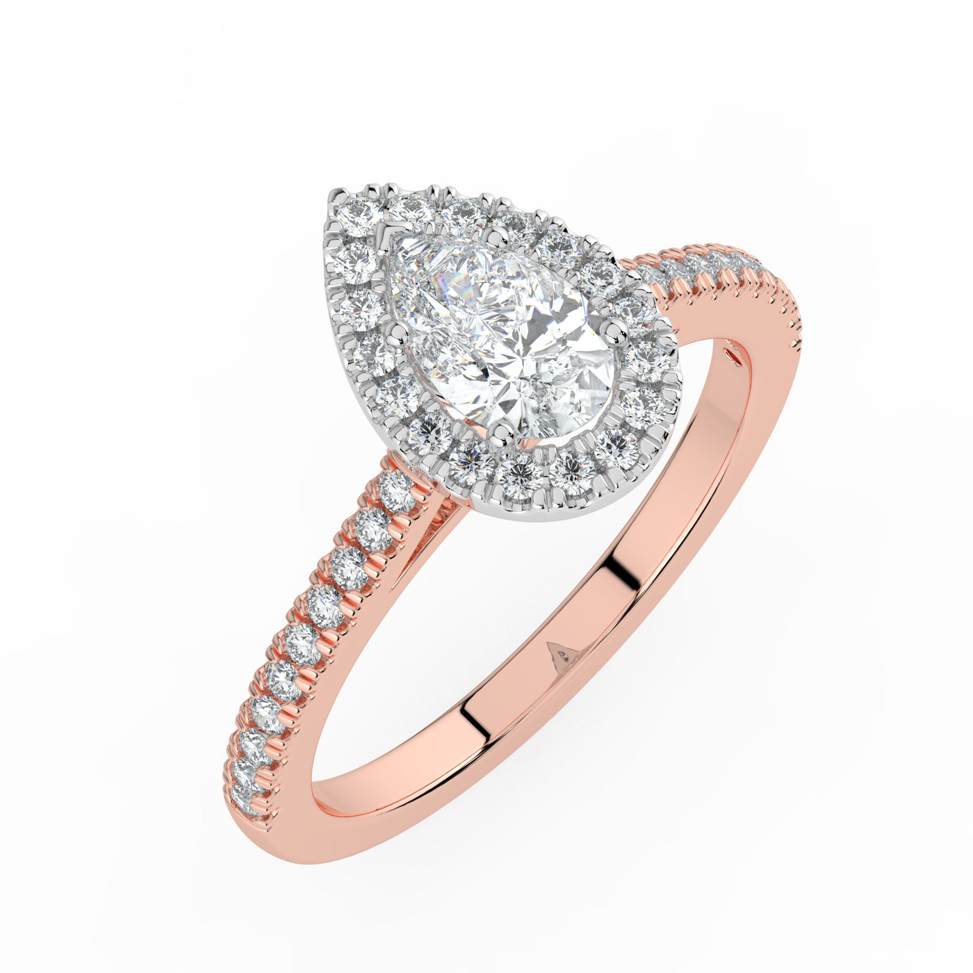 Pear Halo Ring