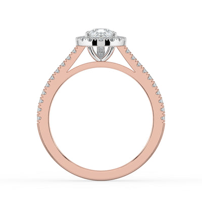 Pear Halo Ring