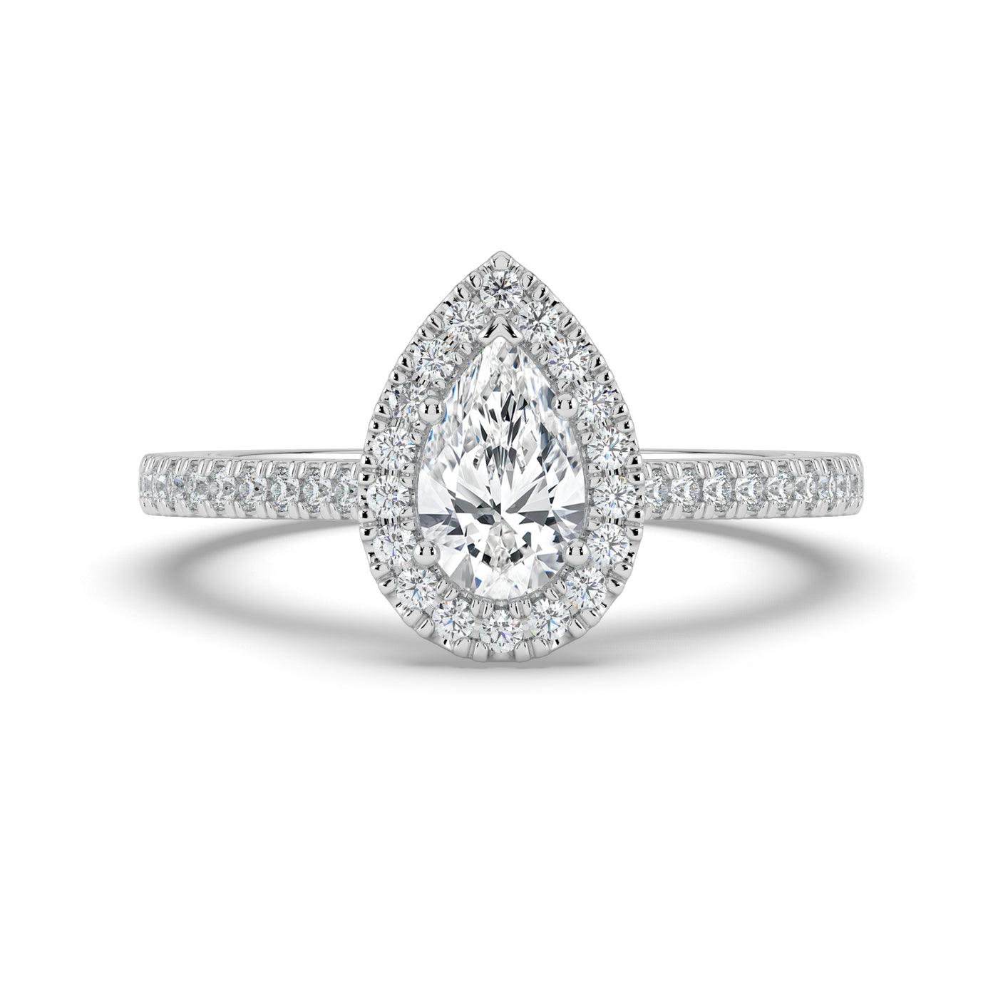 Pear Halo Ring