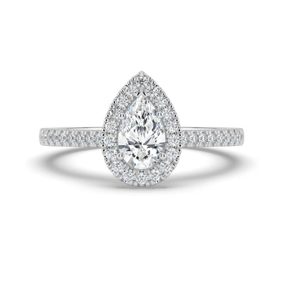 Pear Halo Ring