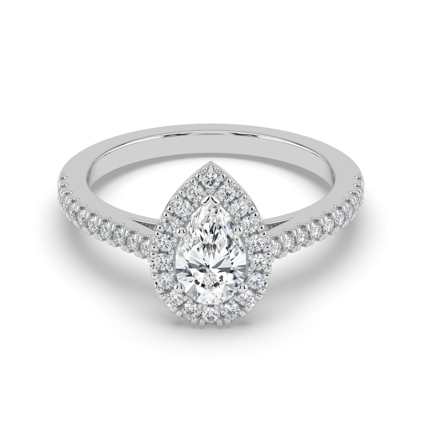 Pear Halo Ring