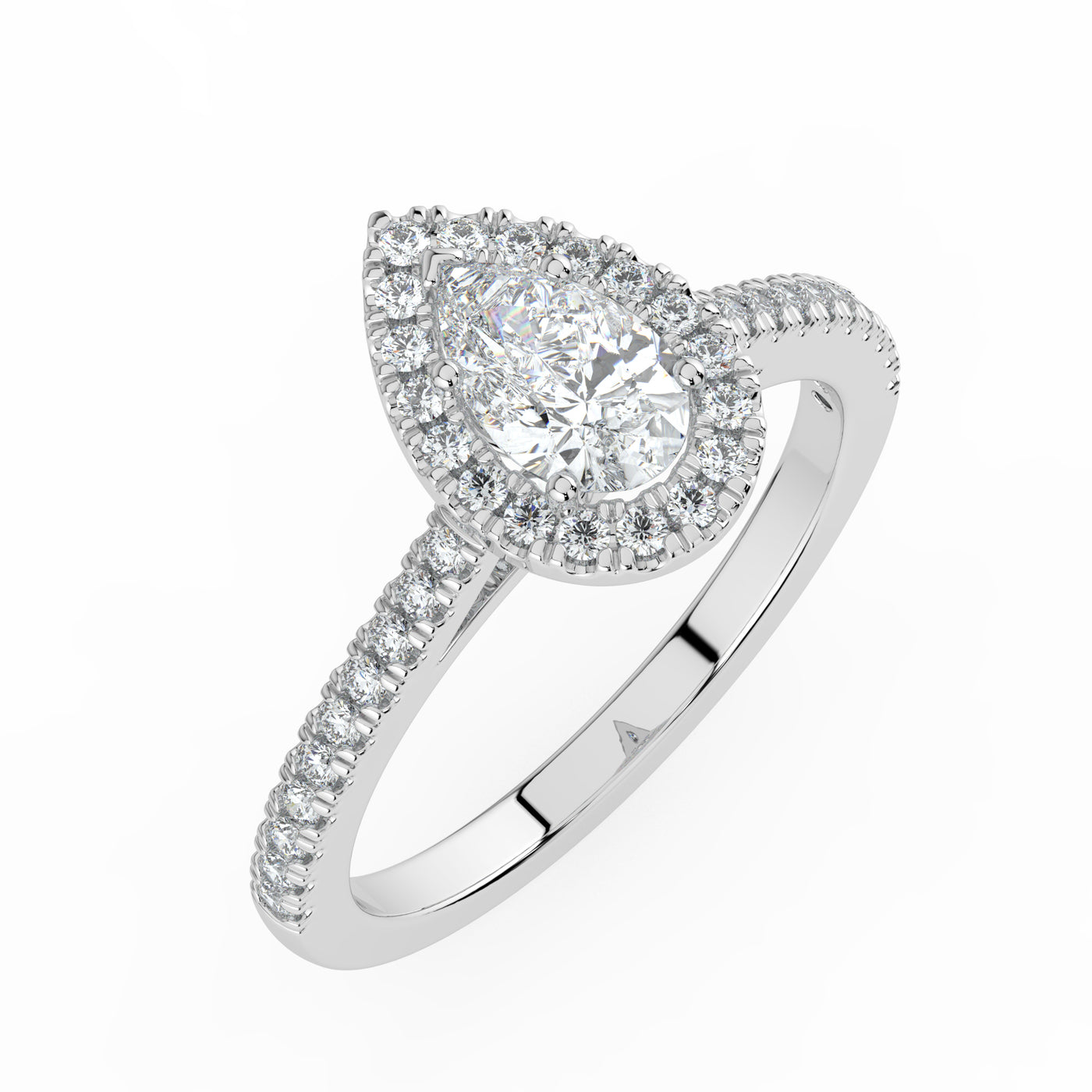Pear Halo Ring