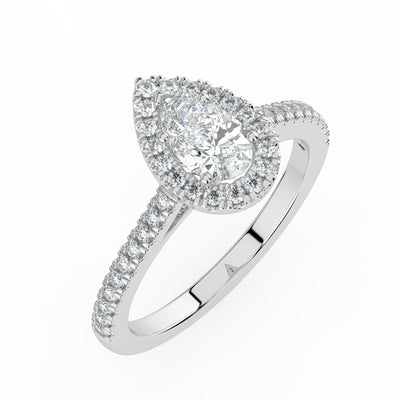 Pear Halo Ring