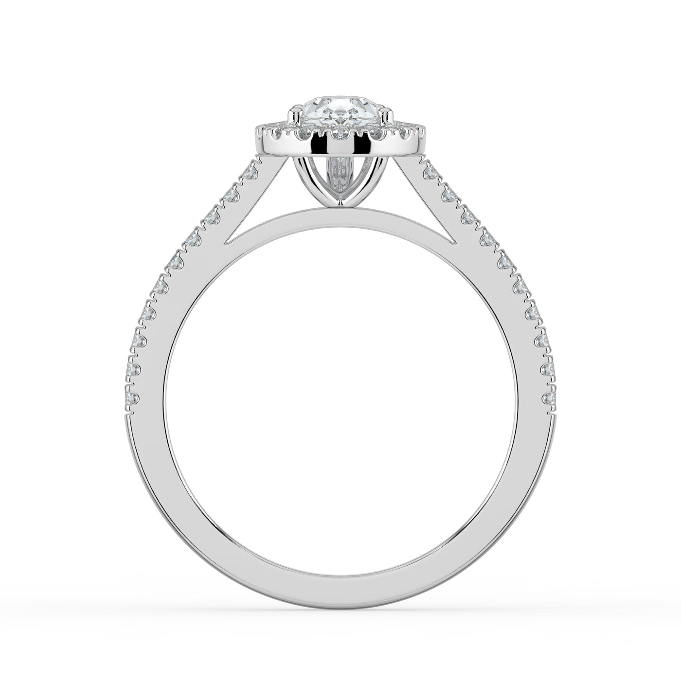 Pear Halo Ring