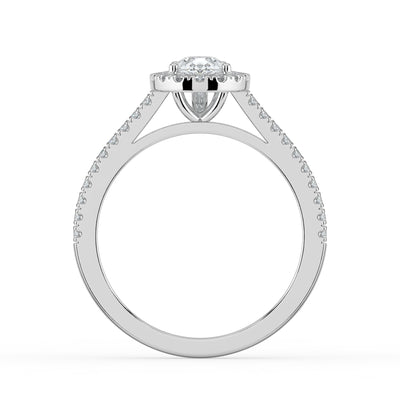 Pear Halo Ring
