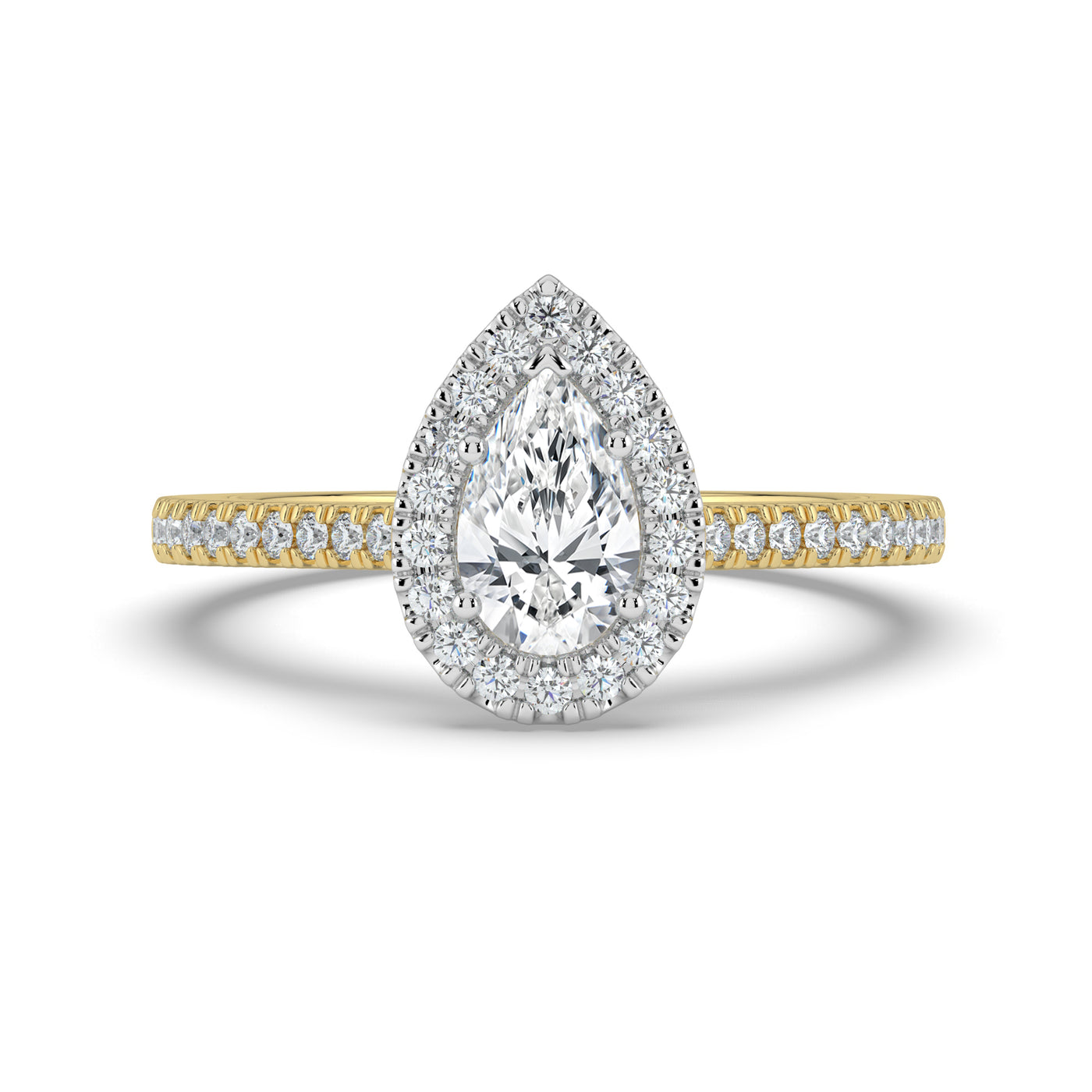 Pear Halo Ring