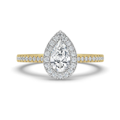 Pear Halo Ring