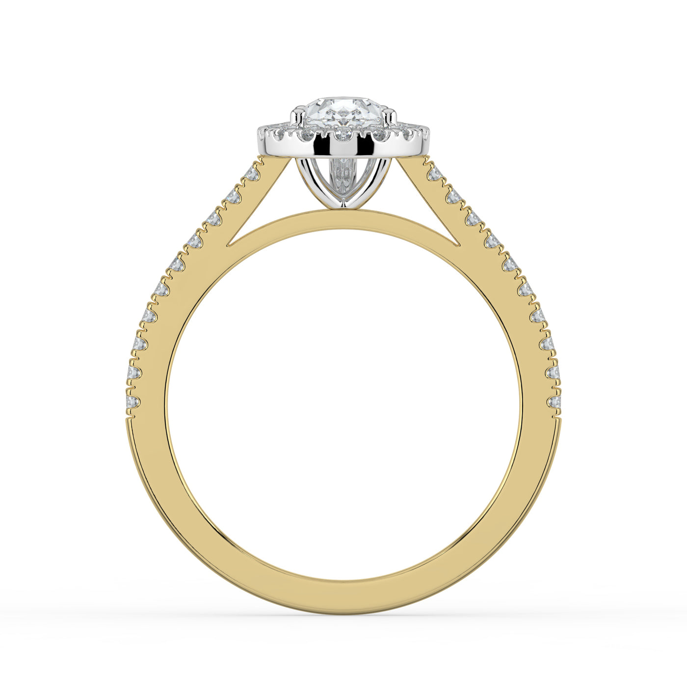 Pear Halo Ring