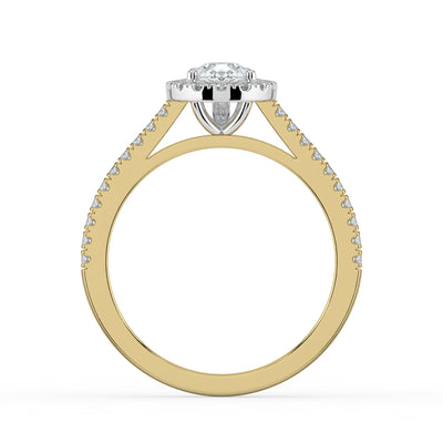 Pear Halo Ring