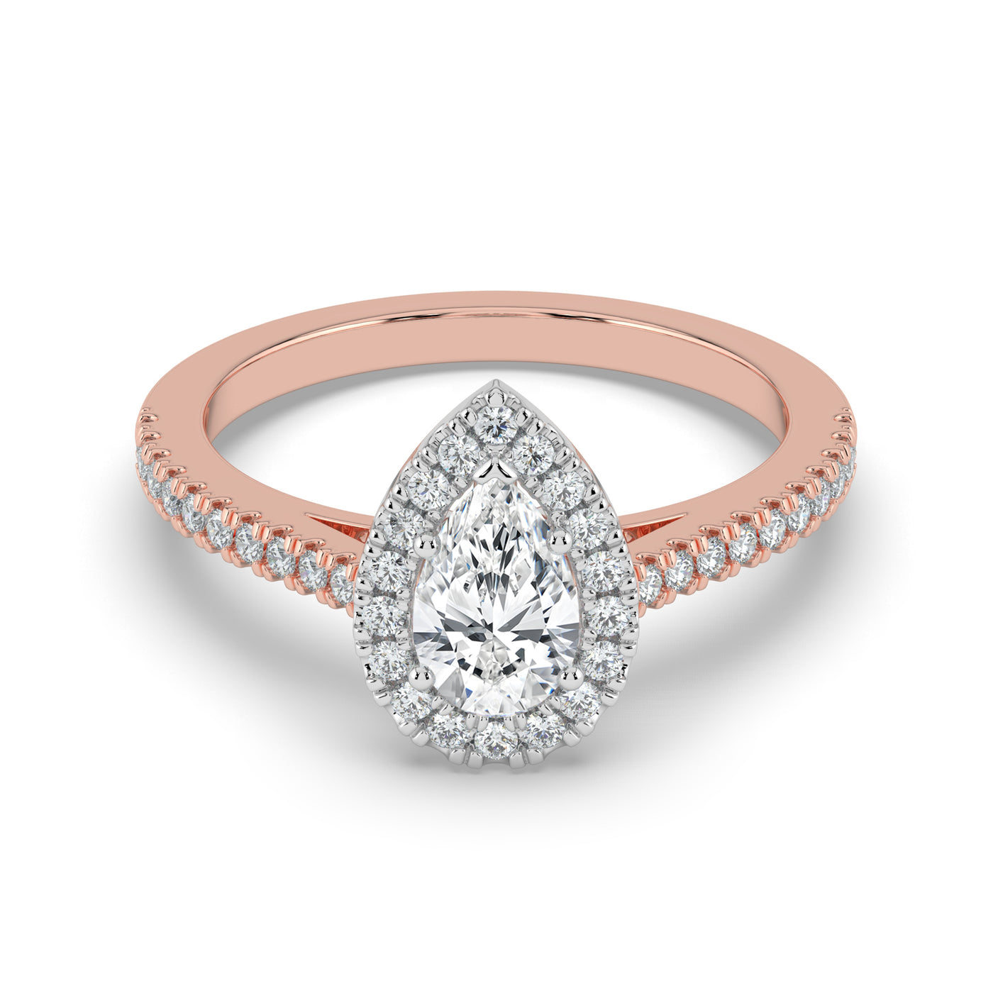 Pear Halo Ring