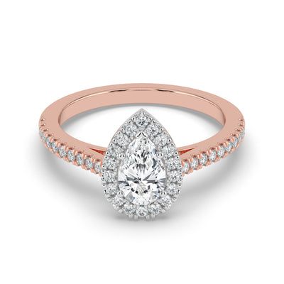 Pear Halo Ring