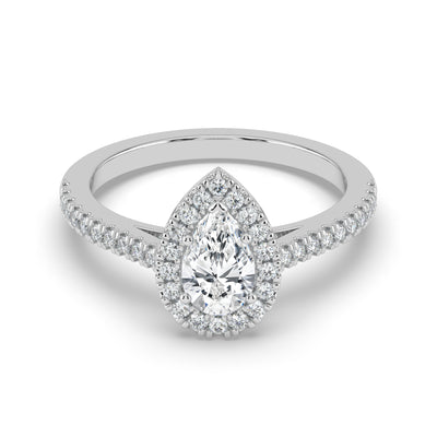 Pear Halo Ring