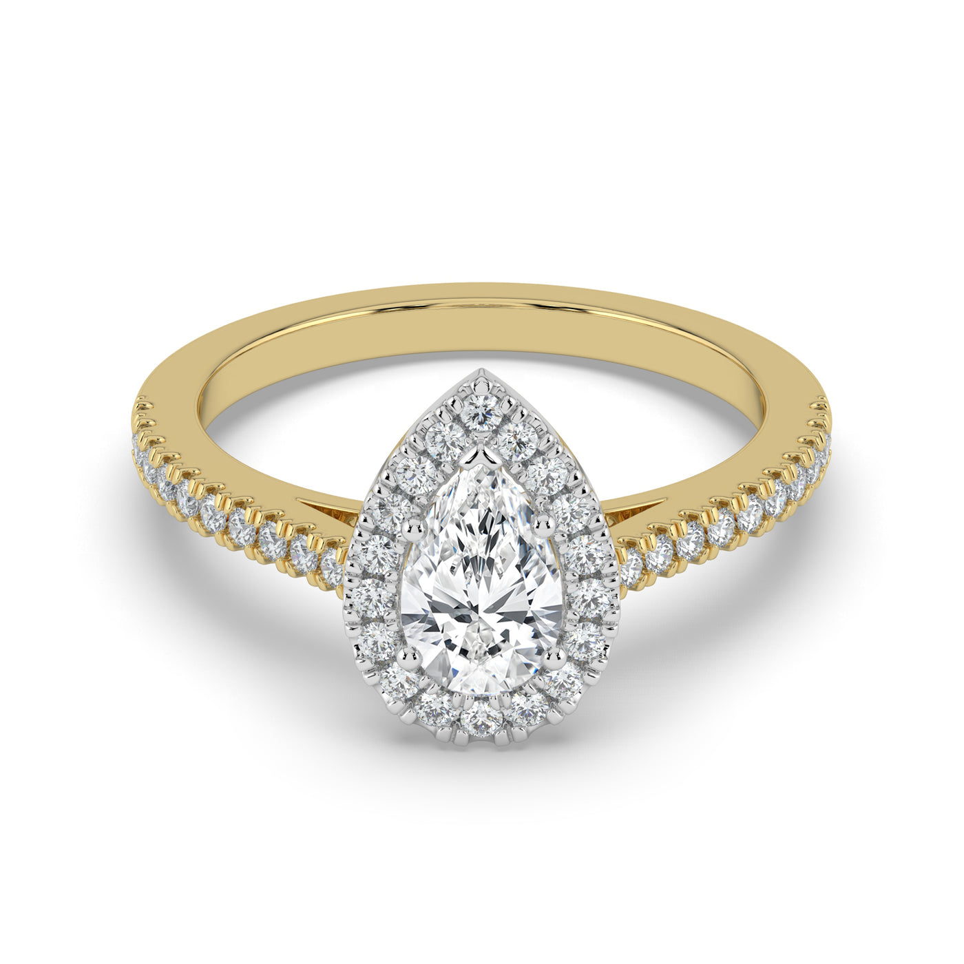 Pear Halo Ring
