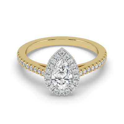 Pear Halo Ring