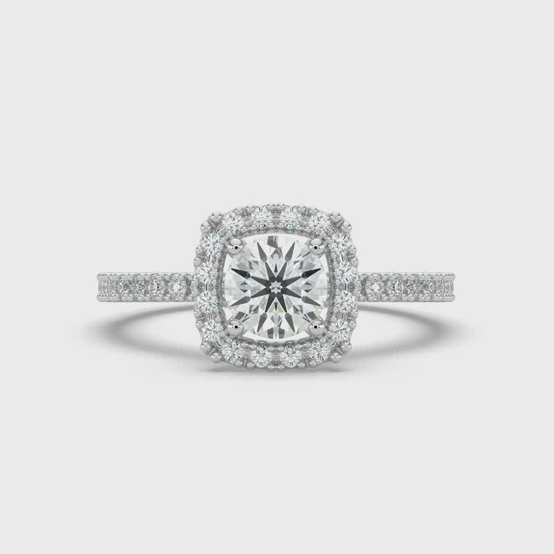 Round Brilliant Halo Ring