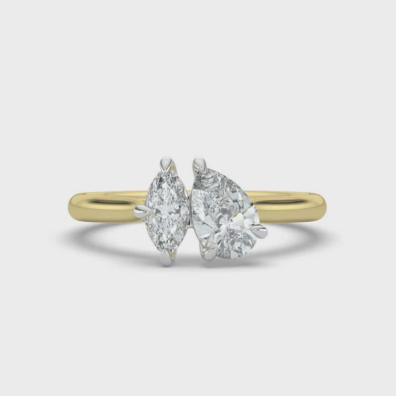 Toi Et Moi Marquise and Pear Ring