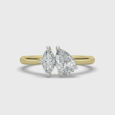 Toi Et Moi Marquise and Pear Ring