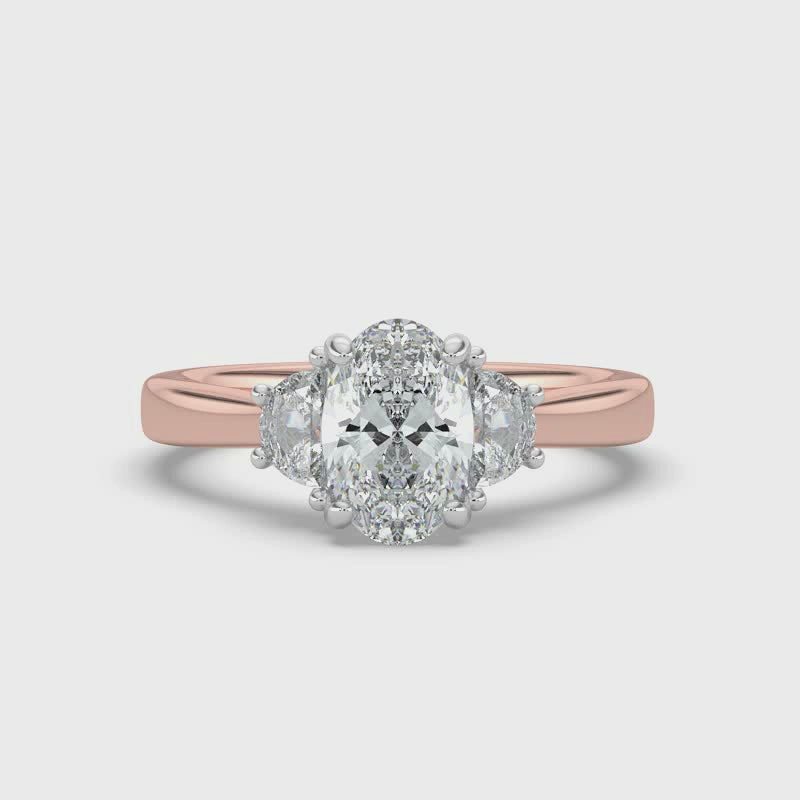 Oval with Half Moons Ring