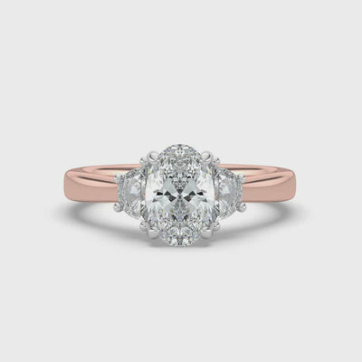 Oval with Half Moons Ring