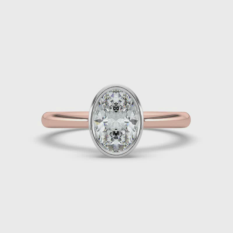 Oval Bezel Set Solitaire Ring