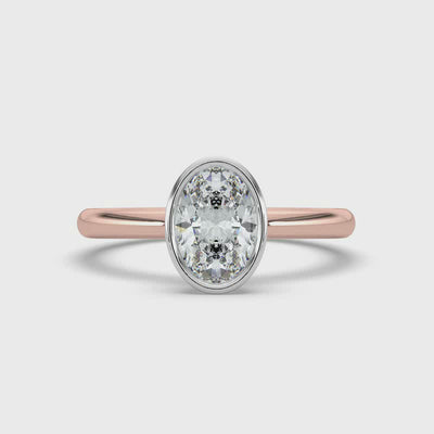Oval Bezel Set Solitaire Ring