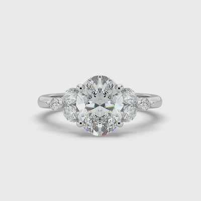 Oval with Marquise & Round Shoulders Ring
