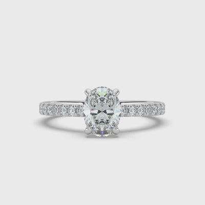 Oval Diamond and Hidden Halo Ring